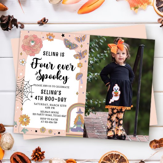 Invitation Ghost Halloween Quatre Ever Éffrayant 4ème anniver