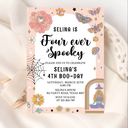 Invitation Ghost Halloween Quatre Ever Éffrayant 4ème anniver