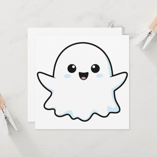 Invitation Ghost Halloween TShirt (Devant/Arrière en situation)