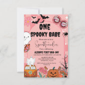 Invitation Ghost Halloween une éffrayante fille Super Anniver (Devant)