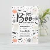 Invitation Ghost Little Boo doit Baby shower d'Halloween (Debout devant)