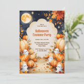 Invitation Ghost mignon et Citrouille Enfants Halloween Costu (Debout devant)
