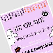 Invitation Ghost Pink Orange Octobre Halloween genre