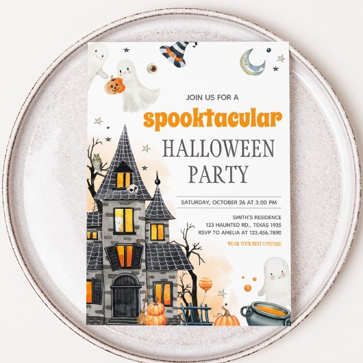 Invitation Ghost Spooktacular Halloween Parti