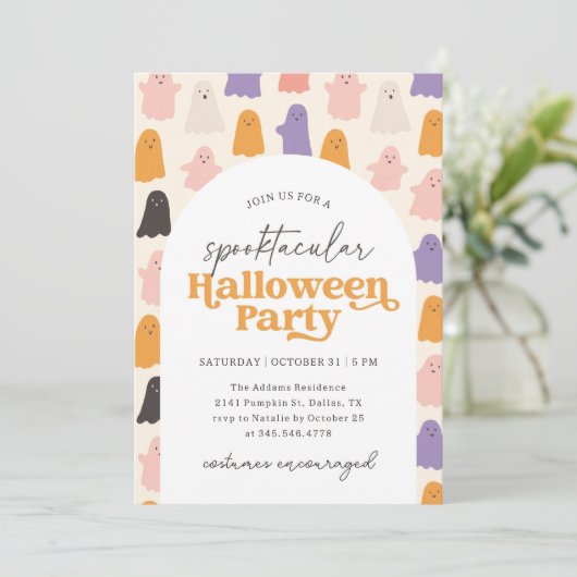 Invitation Ghost Spooktacular Halloween Parti (Debout devant)