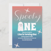 Invitation Ghost super Halloween Anniversaire Gradient (Devant)