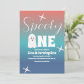 Invitation Ghost super Halloween Anniversaire Gradient (Debout devant)