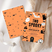 Invitation Ghost Two Éffrayant Halloween 2e fête d'anniversai