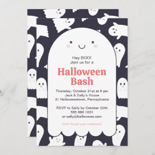 Invitation Ghosts adorable Halloween Bash Personnalisé
