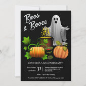 Invitation Ghosts Boos et Booze Halloween Party (Devant)