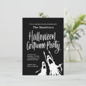 Invitation Ghosts Gouls Black White Halloween Costume Party (Debout devant)