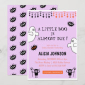 Invitation Ghosts Little boo baby shower d'Halloween (Devant / Derrière)