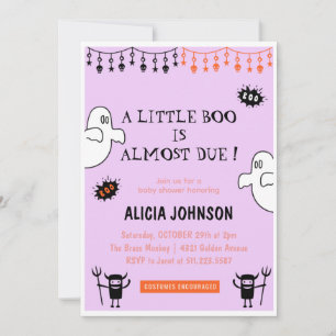 Invitation Ghosts Little boo baby shower d'Halloween
