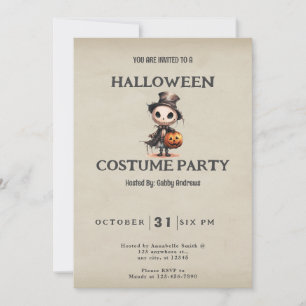Invitation Ghoul en haut Chapeau Jack-O' Lanterne Vintage Hal