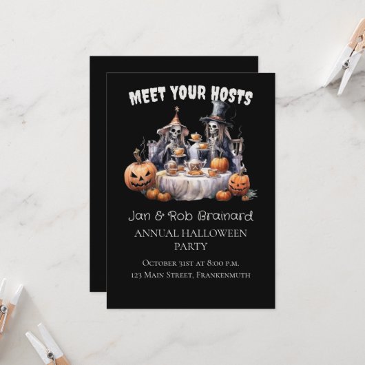 Invitation Ghoulish Annual Halloween Party (Devant/Arrière en situation)
