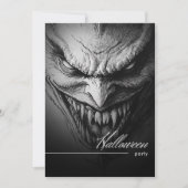 Invitation Ghoulish Gargoyle Black & White Halloween Party (Devant)