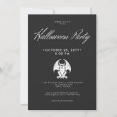 Invitation Ghoulish Gargoyle Black & White Halloween Party (Dos)