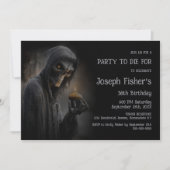 Invitation Ghoulish Grim Reaper with Cupcake Birthday Party (Devant)