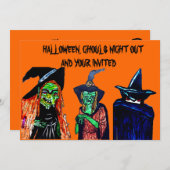 INVITATION GHOULS NIGHT OUVERT HALLOWEEN (Devant / Derrière)