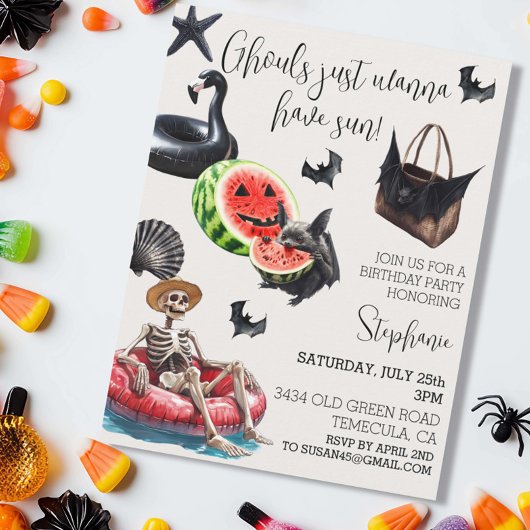 Invitation Ghouls veut avoir Sun Summerween Party