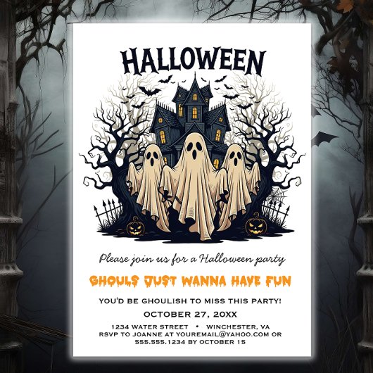 Invitation Ghouls veut juste s'amuser fête d'Halloween