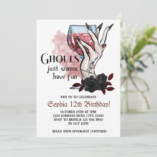 Invitation Ghouls veut juste s'amuser Halloween Anniversaire (Debout devant)
