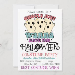 Invitation Ghouls veut juste s'amuser Halloween Costume Party