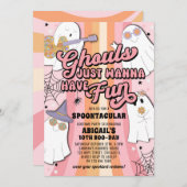Invitation Ghouls veut juste s'amuser Pink Halloween Annivers (Devant / Derrière)