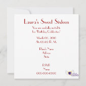 Invitation gigantesque Cust. de cadeau de sweet (Dos)