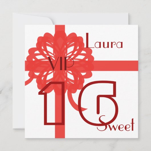 Invitation gigantesque Cust. de cadeau de sweet (Devant)