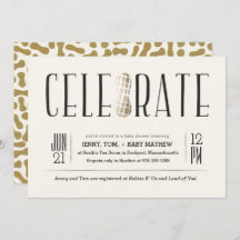 Gilded Célébrer L'Invitation Baby shower Arachide