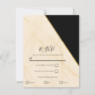 Invitation Gilded Geometry Luxe ivoire et or Marbre RSVP