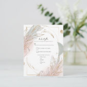 Invitation Gilded Gold Sage & Blush Botanical Wedding RSVP (Debout devant)