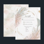 Invitation Gilded Gold Sage & Blush Botanical Wedding RSVP<br><div class="desc">RSVP</div>