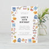 Invitation Gilmore Girls Aquarelle Icônes Anniversaire (Debout devant)