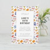 Invitation Gilmore Girls Aquarelle Icônes Anniversaire (Debout devant)