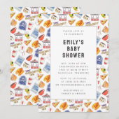 Invitation Gilmore Girls Aquarelle Icônes Baby shower (Devant / Derrière)