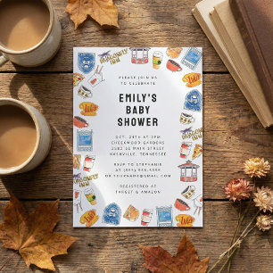 Invitation Gilmore Girls Aquarelle Icônes Baby shower