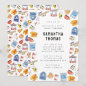 Invitation Gilmore Girls Aquarelle Icônes Fête des mariées (Devant / Derrière)