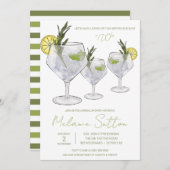 Invitation Gin & Tonic, Cocktail, Boissons, Fête des mariées (Devant / Derrière)