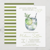 Invitation Gin & Tonic, Cocktail, Boissons, Fête des mariées (Devant / Derrière)