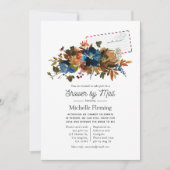 Invitation Gingembre et Fête des mariées florale de la marine (Devant)