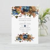 Invitation Gingembre et Mariage floral de la marine (Debout devant)