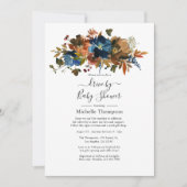 Invitation Gingembre et Marine Floral Drive par douche (Devant)