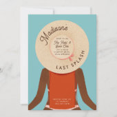 Invitation Ginger Black Girl Bachelorette Pool Party (Devant)