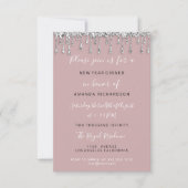 Invitation Ginger Christmas Dinner Holidays Rose Silver Drips (Devant)