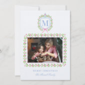 Invitation Ginger Jar & Christmas Berries Crest Monogramme (Devant)