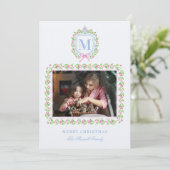 Invitation Ginger Jar & Christmas Berries Crest Monogramme (Debout devant)