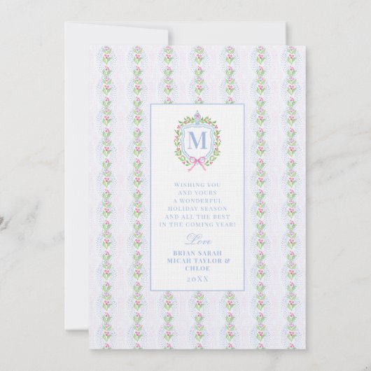Invitation Ginger Jar & Christmas Berries Crest Monogramme (Dos)