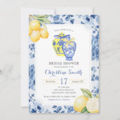 Invitation Ginger Jar citron Chinoiserie Fête des mariées (Devant)